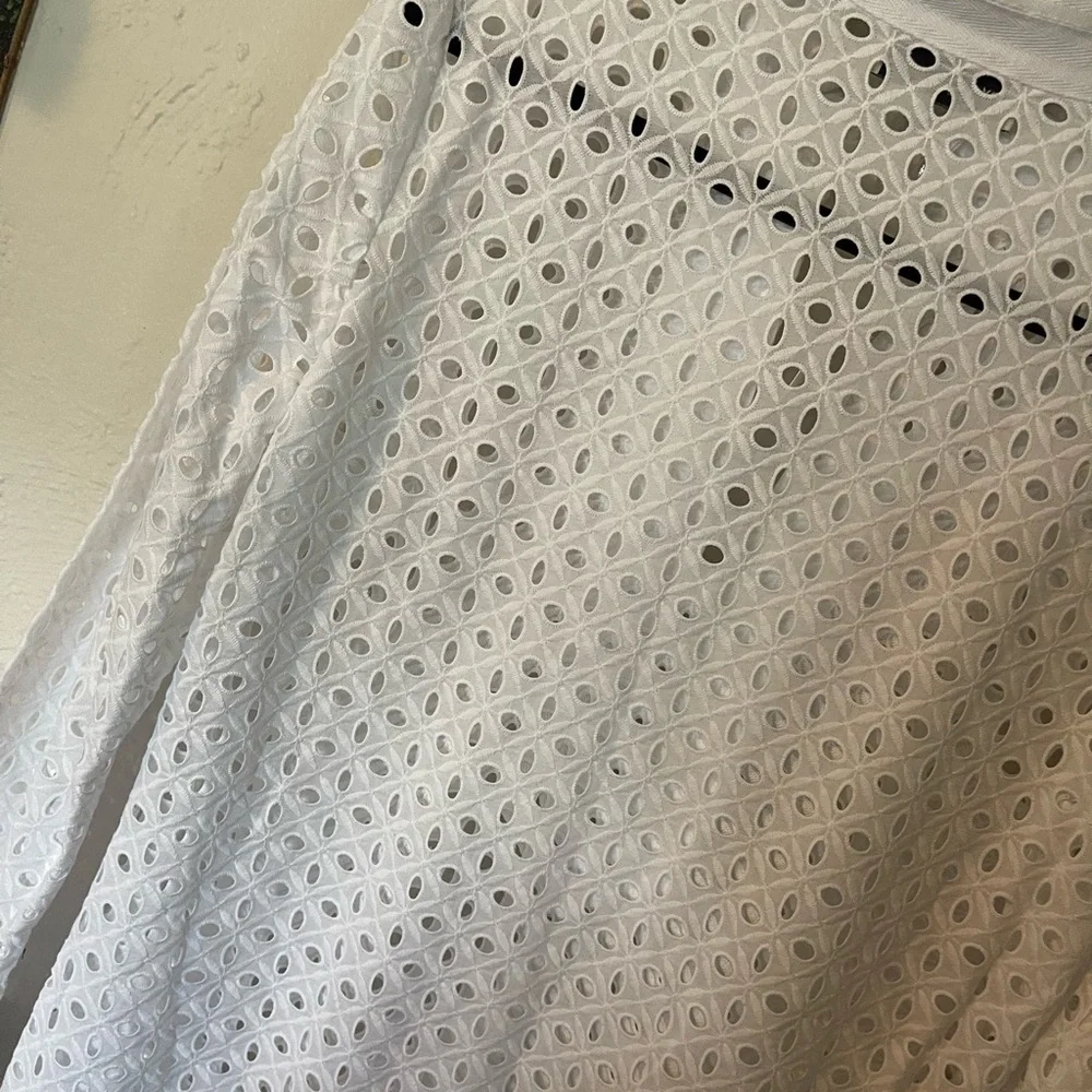 Tory Burch NWT Elegant White Eyelet Midi Length Tunic - Picture 9 of 10